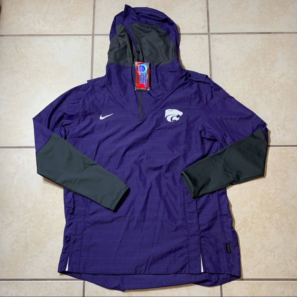 Nike Kansas State Wildcats Hooded Quarter Zip Pullover